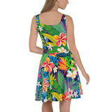 Tropical Rainbow Flower Skater Dress