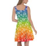 Rainbow Hibiscus Skater Dress