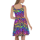 Neon Hearts Skater Dress