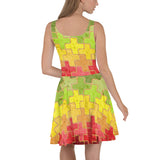 Rainbow Puzzle Skater Dress