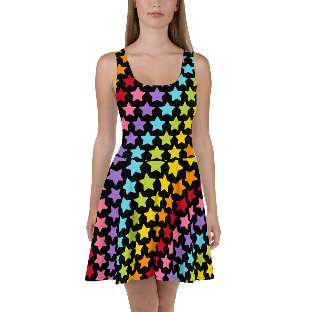 Rainbow Stars Skater Dress