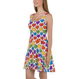 Rainbow Hearts Skater Dress