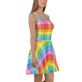 Rainbow Tartan Skater Dress