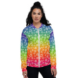 Rainbow Hibiscus Bomber Jacket