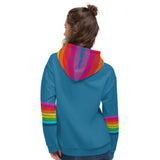 Rainbow Stripes Turqoise/Green Hoodie