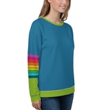 Rainbow Stripes Turqoise/Green Sweatshirt