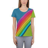 Rainbow Stripes Turqoise/Green Sport T-shirt