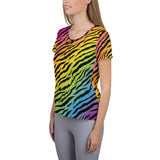 Rainbow Tiger Print Women's Sport T-shirt