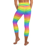 Rainbow Waves Yoga Capri Leggings