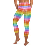 Rainbow Tartan Yoga Capri Leggings