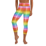 Rainbow Tartan Yoga Capri Leggings