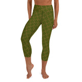 Green Puzzle Yoga Capri Leggings