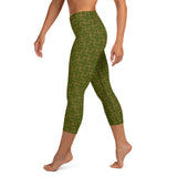 Green Puzzle Yoga Capri Leggings