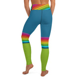 Rainbow Stripes Turqoise/Green Yoga Leggings