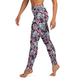 Tropical Grey & Pink Yoga Leggings