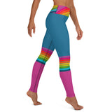 Rainbow Turqoise/Pink Yoga Leggings