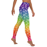 Rainbow Hibiscus Yoga Leggings