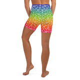 Rainbow Hibiscus Yoga Shorts