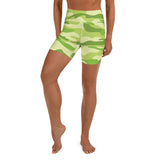 Light Green Camo Yoga Shorts
