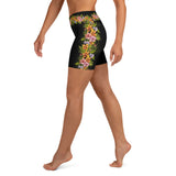 Flower Stripe Yoga Shorts