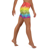 Rainbow Mini Puzzle Yoga Shorts