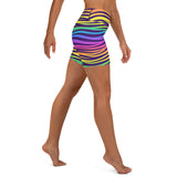 Rainbow Purple Yoga Shorts