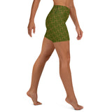 Green Puzzle Yoga Shorts