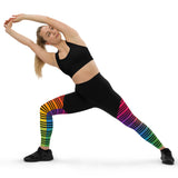Rainbow Striped Sports Leggings