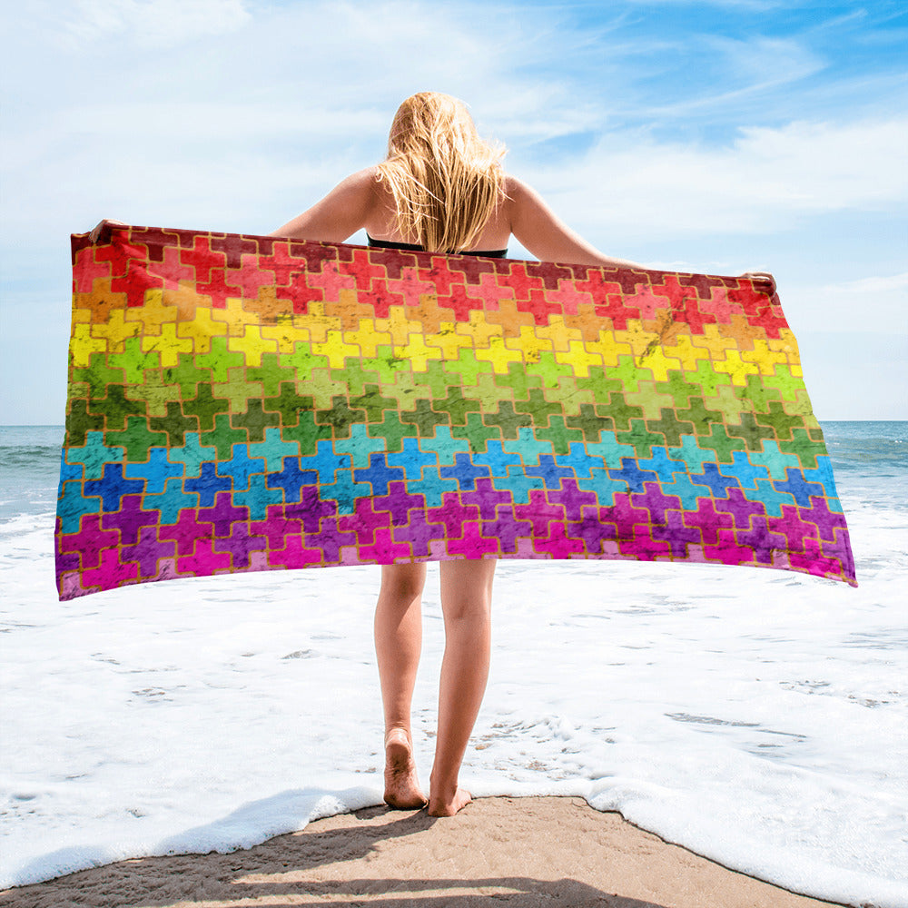 Rainbow Puzzle Towel