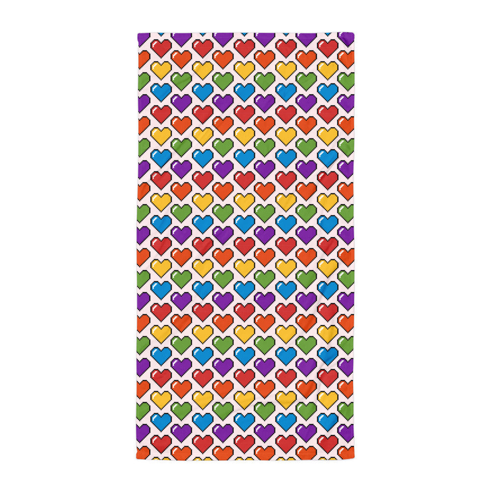Rainbow Hearts Towel