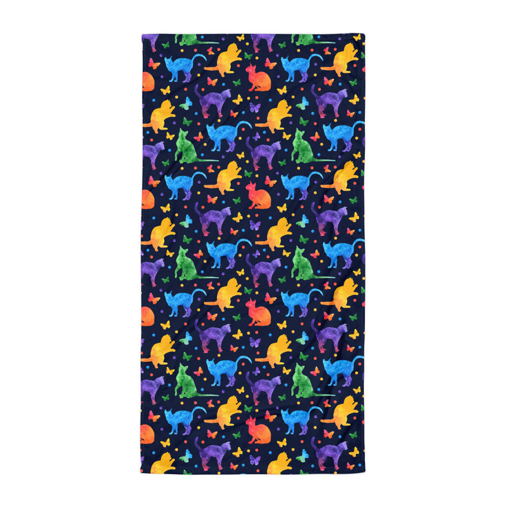 Colorful Cats Towel