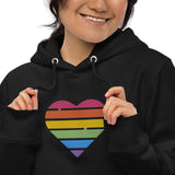 Rainbow Heart Embroidered essential eco hoodie