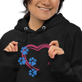 Paws Heart Embroidered essential eco hoodie
