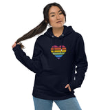 Rainbow Heart Embroidered essential eco hoodie