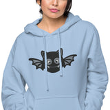 Bat Embroidered pigment-dyed hoodie