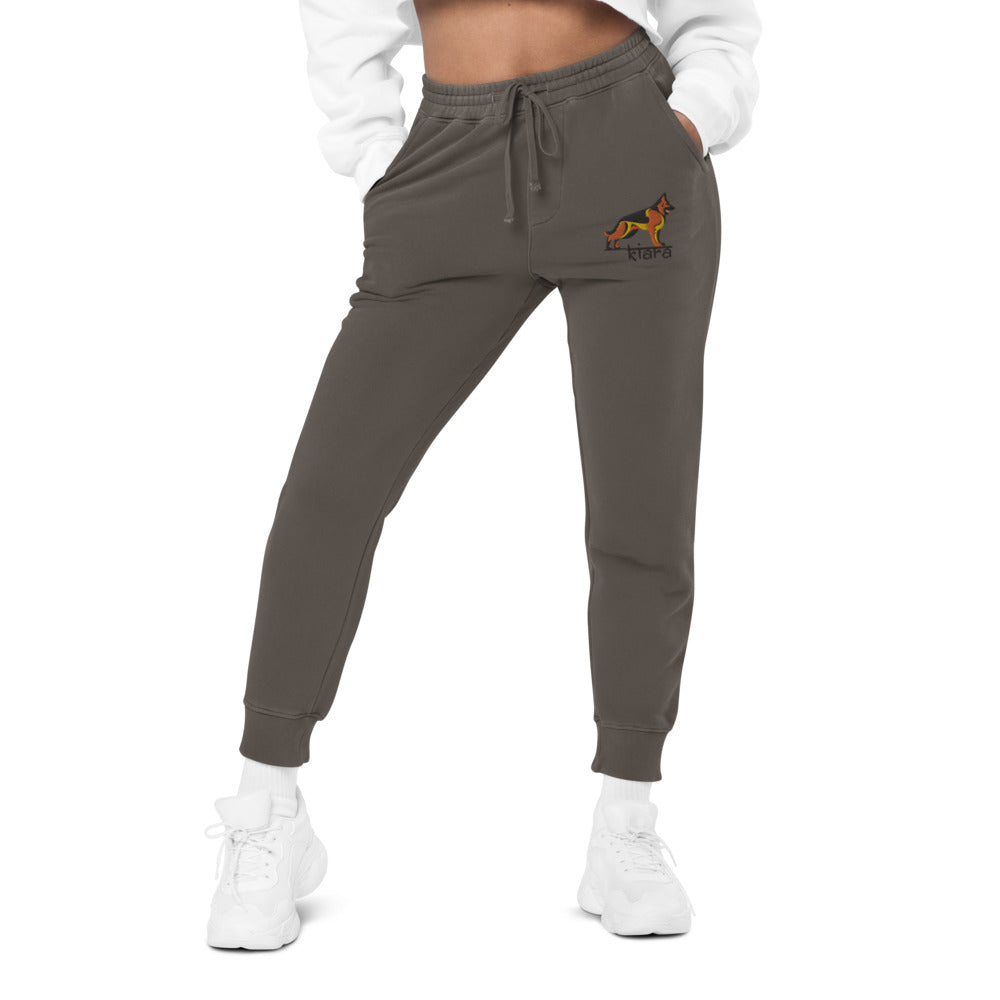 Logo embroidered pigment dyed sweatpants